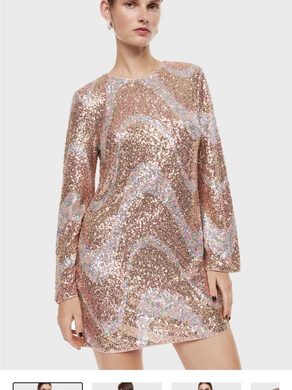 H&M Rose Gold Sequin Mini Dress
